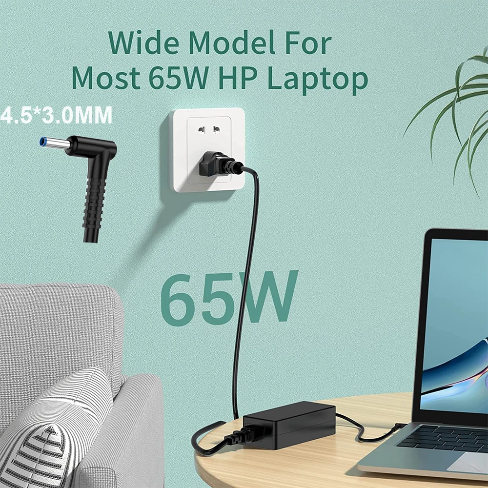 Caricabatterie Per Laptop Adattatore Di Alimentazione Ca 19.5V 3.33A 65W Per Hp Probook X360 11 G2 G3 G4 G5 G6 Ee,440 G7,450 G7,470 G5,435 G7 440 G1 6