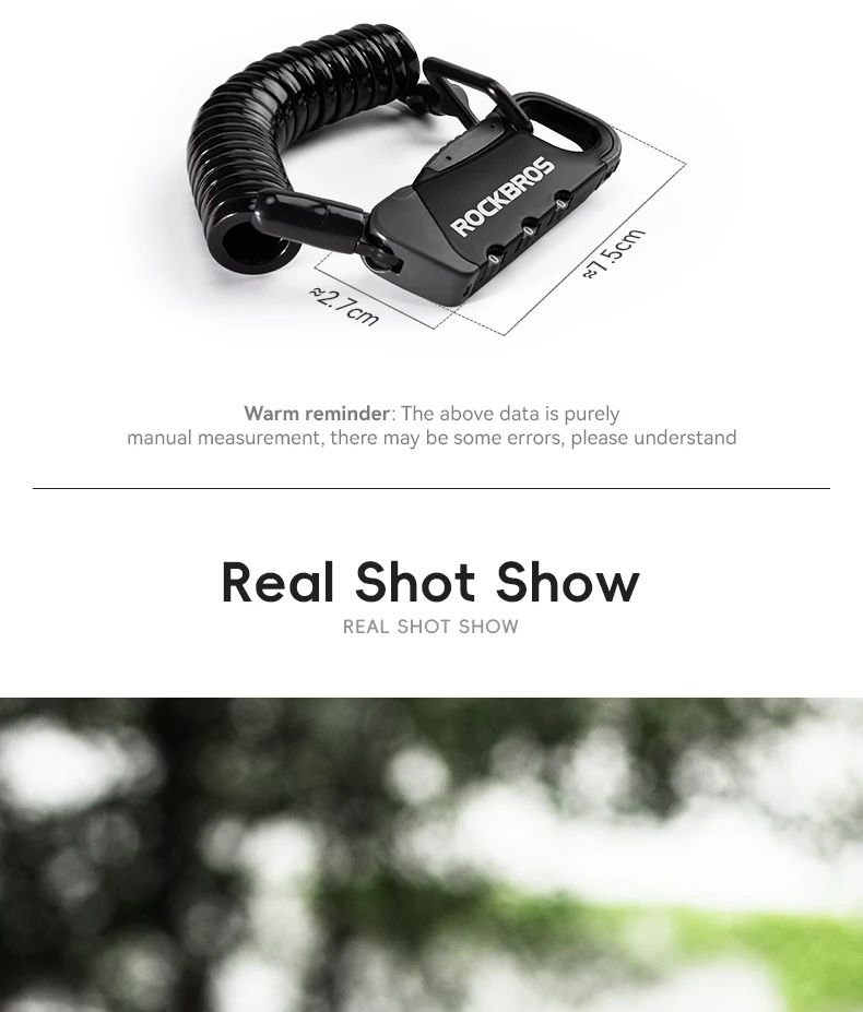 【Ei3】ロックポート GLOBAL ED BIKE （プー126） ROCKBROS Bicycle Cable Lock Portable 3-Digit Password Combination