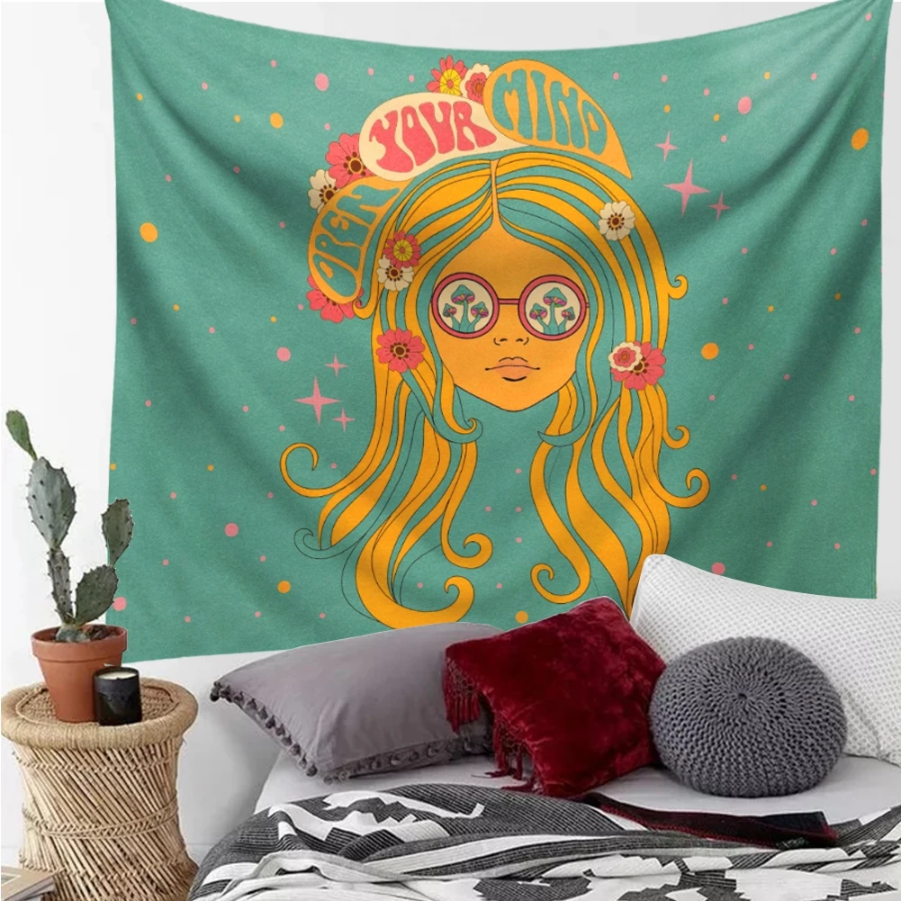 

Cute Girl Tapestry Wall Hanging Ins Living Room Bedroom Home Decoration Tapestries Girls Room Wall Art Decoration