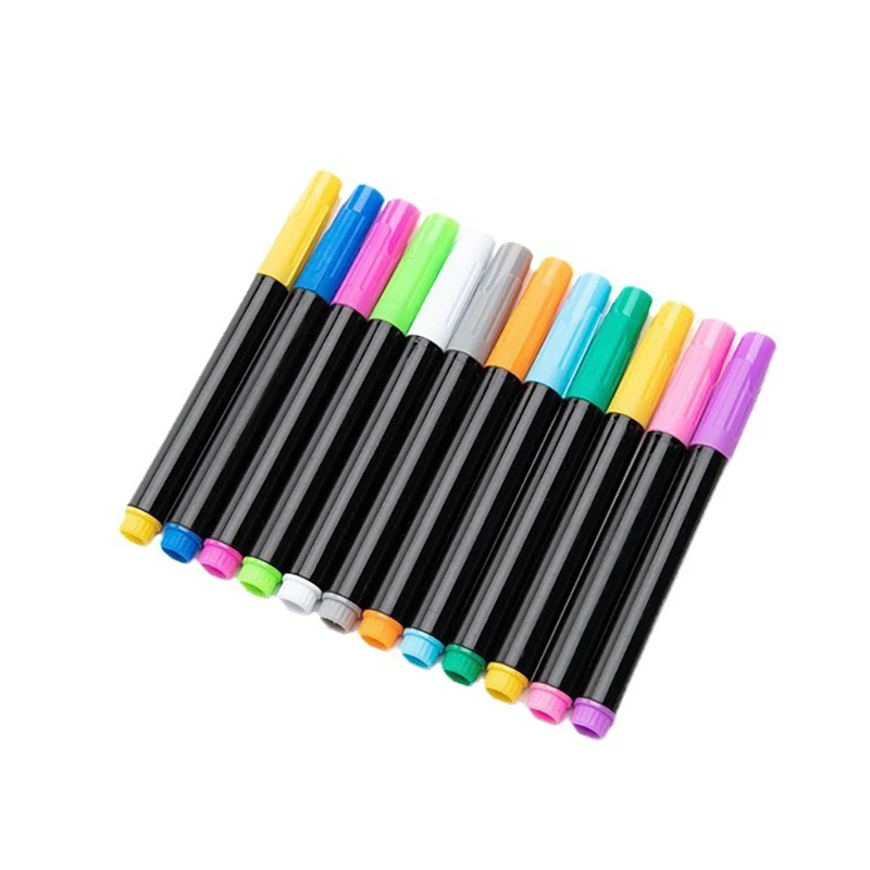 【Storewide Sale】 LED Luminous Blackboard Pen 12-color Erasable Liquid Colored Pen Drawing Board Whiteboard Chalkboard Pen Color Highlighter Erase.