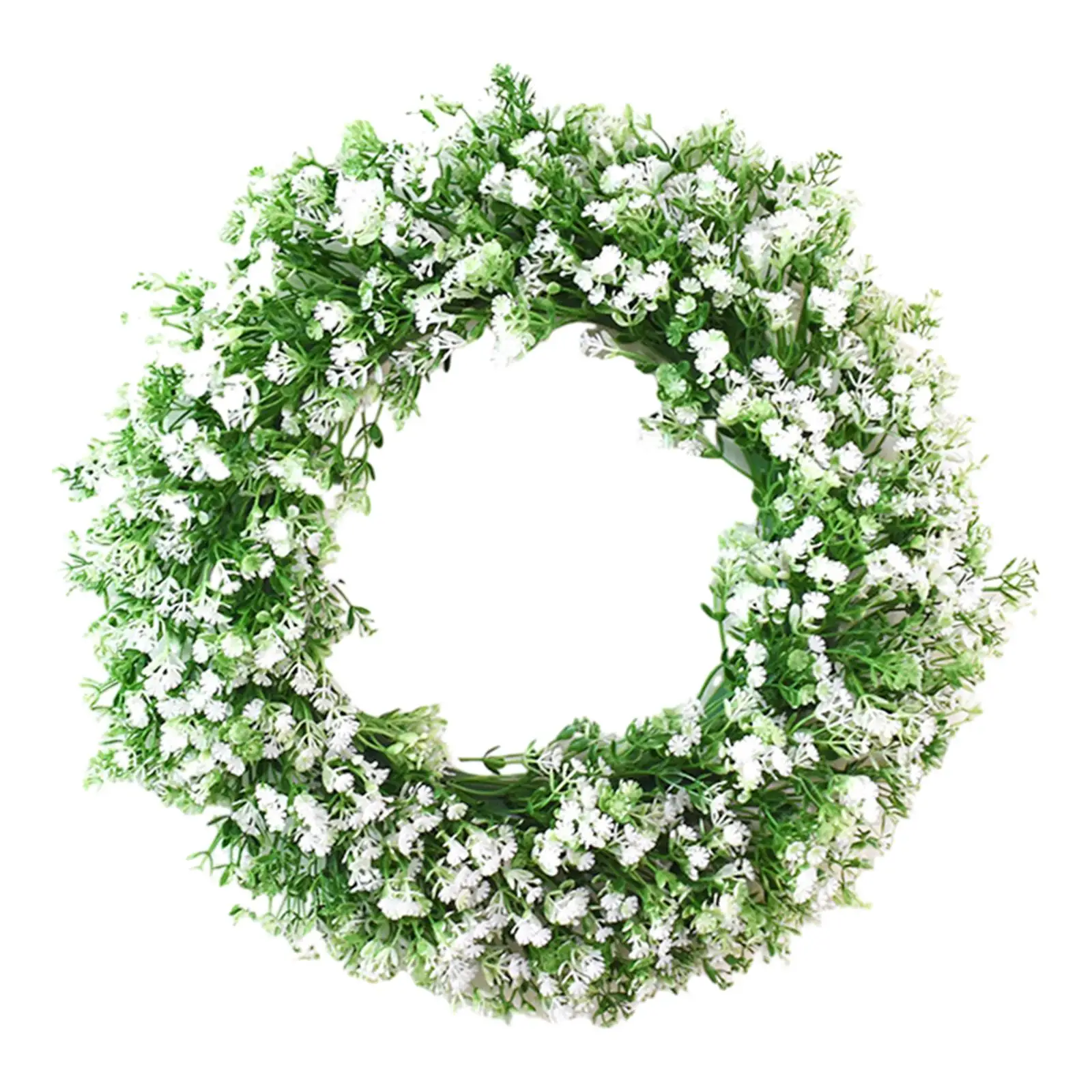

Artificial Gypsophila Garland Beautiful Green Leaves Wreath for Wedding Festival Celebration Thanksgiving Living Room Farmhouse