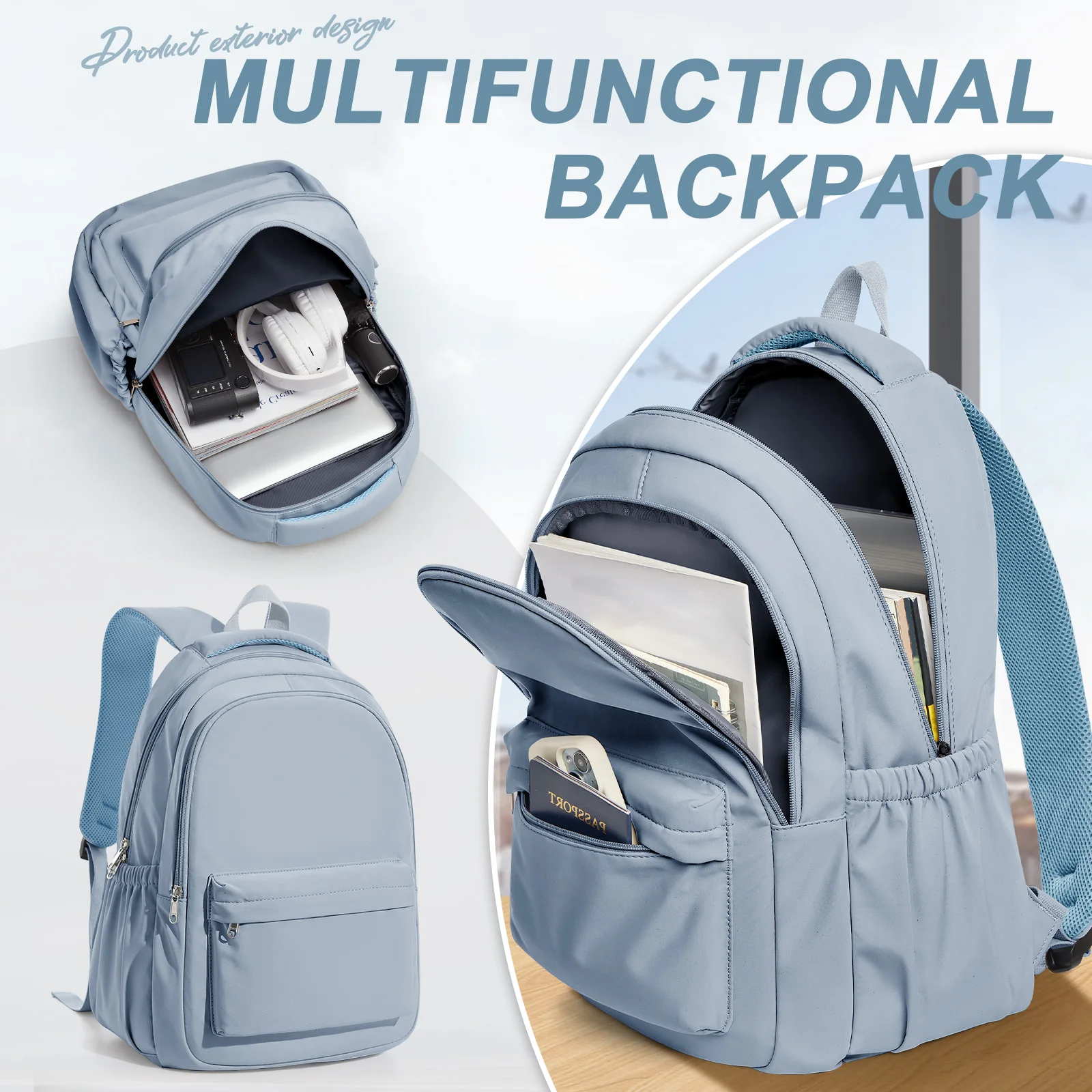 Large Capacity Backpack for Girls Boys - Durable Nylon, Lightweight for High School, College Travel, Middle Teen School Backpack 1