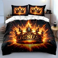 Ensemble Couronne de Jésus pour événements religieux, décoration de chambre d'enfant et d'adulte, exquis ensemble de literie trois pièces, idéal comme cadeau 5