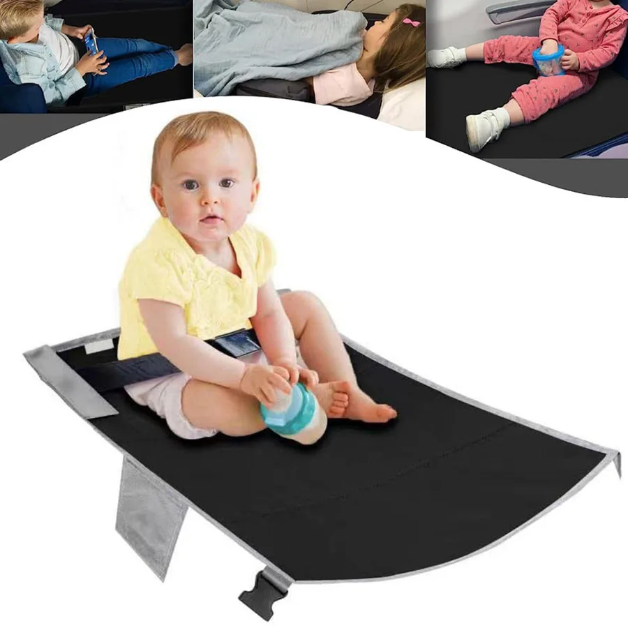 Lettino da Viaggio per Bambini per Aereo, Lettino Portatile per Bambini con Poggiapiedi, Amaca Poggiapiedi per Neonati, Estensore Sedile Aereo per Bambini - immagine 5