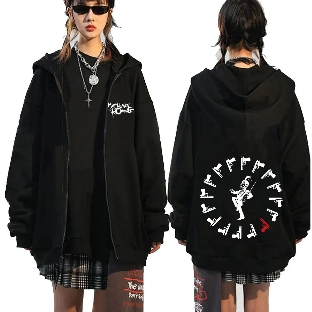 thumbnail image 1 of Sudadera con capucha de Rock Band My Chemical Romance Mcr Dead para hombre, sudadera con cremallera negra, Punk Emo, abrigos Vintage de moda, 1 of 5