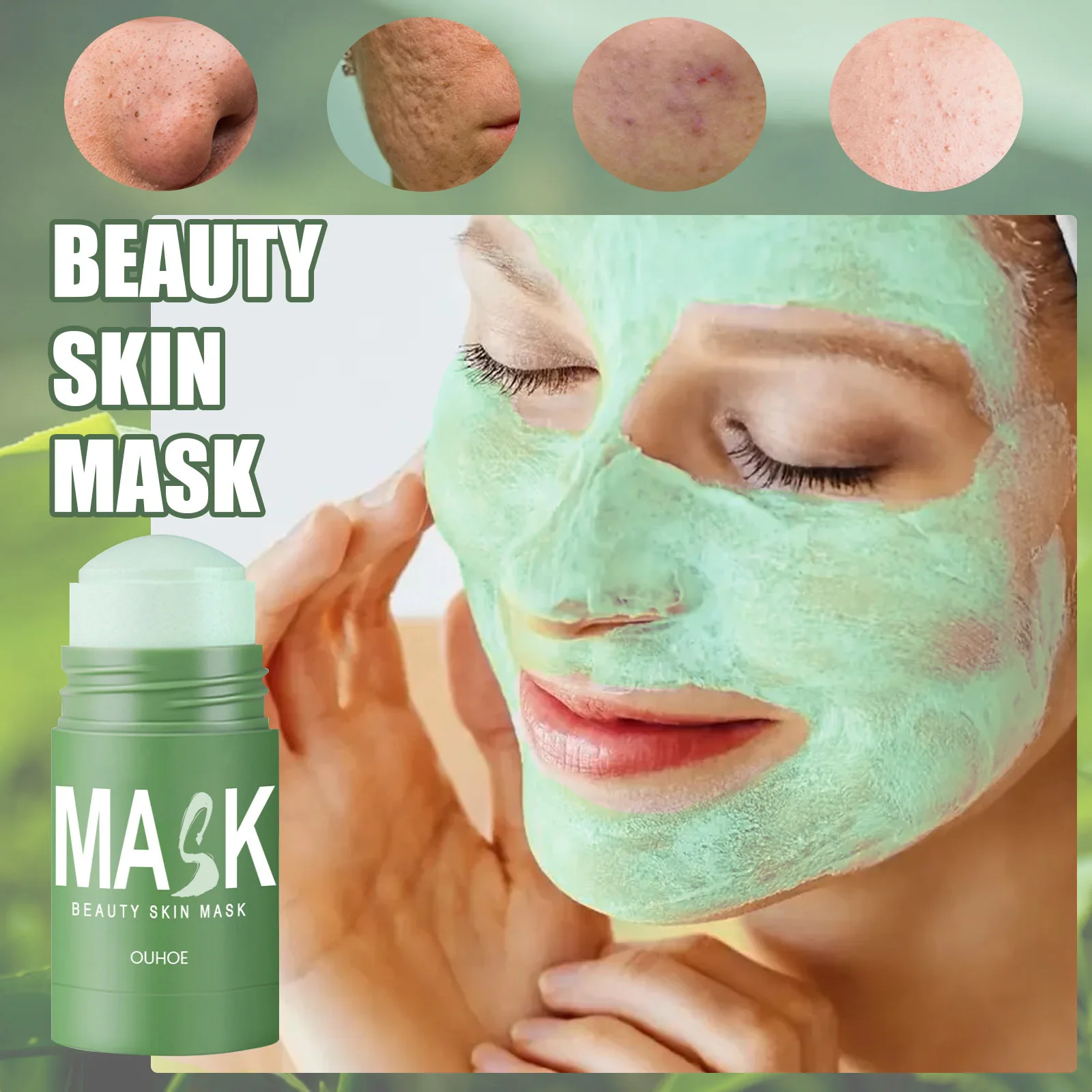 Green Tea Mask Face Clean Stick Moisturizing Deep Cleansing Remove Pores Blackhead Facial Mask Oil Control Cosmetics Makeup 4