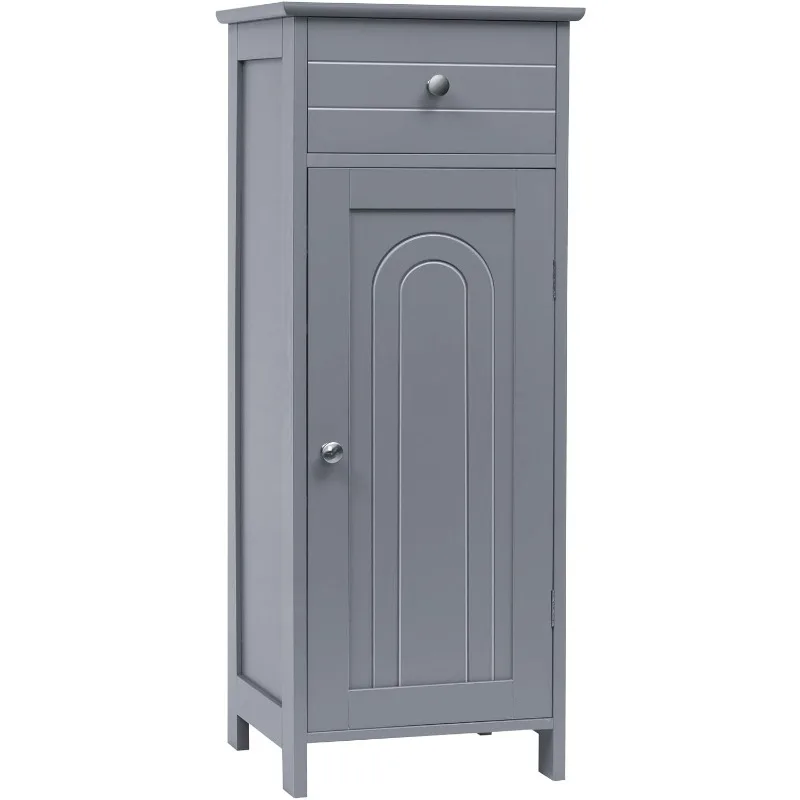 

Bathroom Floor Cabinet, Wooden Side Storage Cabinet, Freestanding Single Door Bathroom Cabinet with Large Drawer