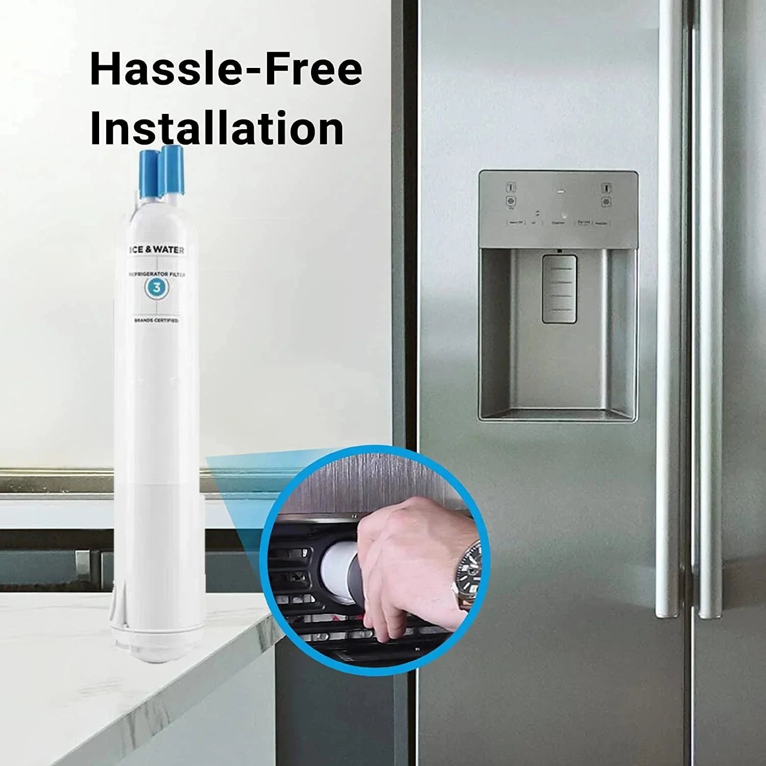 Refrigerator Water Filter for EDR3RXD1 Compatible with Everydrop 3 4396841 4396710 Kenmore 46-9083 46-9030 W10193691T