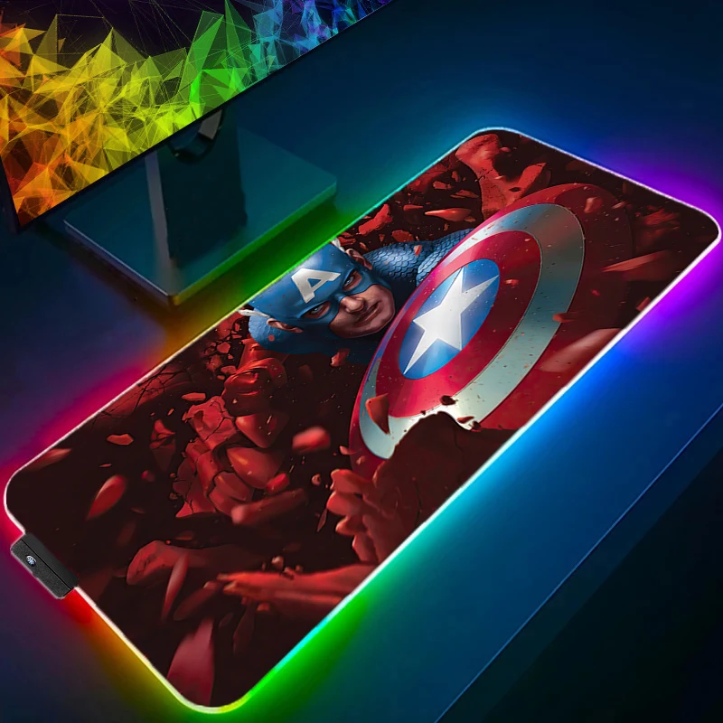 Xxl Mouse Mat Luminous Laptop Rug Ultra Large Mouse Pad Gaming Mousepad RGB LED Office Accessories Cool Anti-skid Desk Game Mats