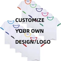 DIY Custom Your LOGO Image Polyester Tees Summer Raglan Short Sleeve Tops Adult Kids Blank White T-shirt Family Matching Outfits 1