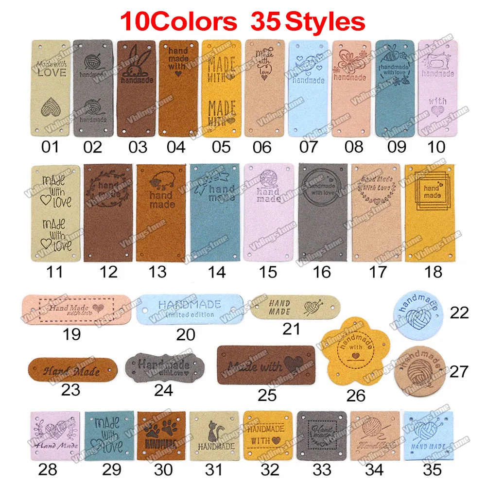 Cloth Handmade Label Embossed Tags For Clothes Flag Label Metal Spikes Garment Sewing Accessories 20Pcs clothing labels garment labels sewing labels fabric tags
