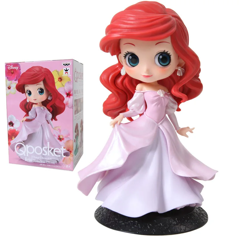 Bandai Original 14Cm Q Posket Disney Personaggi Ariel Action Figure Toys For Kids Gift Ornamenti Modello Da Collezione