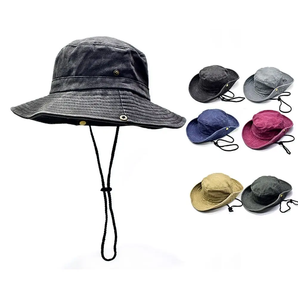 NewWashedCottonBucketHatsUVProtectionBreathableFishingCapFoldableSunHatMenWomen-AliExpress