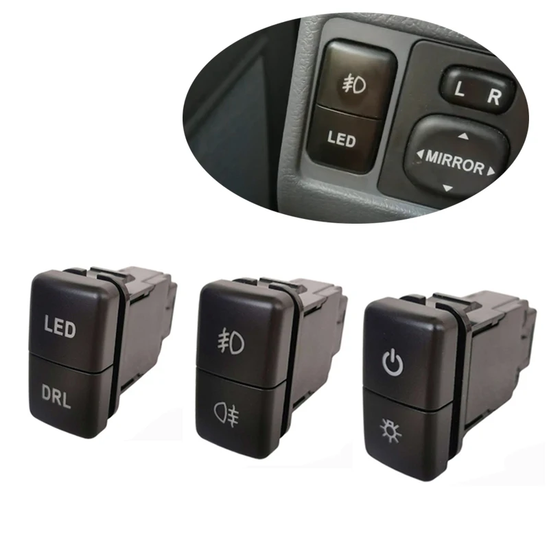 Led Drl Power Light Dual Front Fog Bar Switch Fan Bar Posteriore Anteriore Diff Retrofit Switch Per Toyota Land Cruiser Prado 120 Lc76