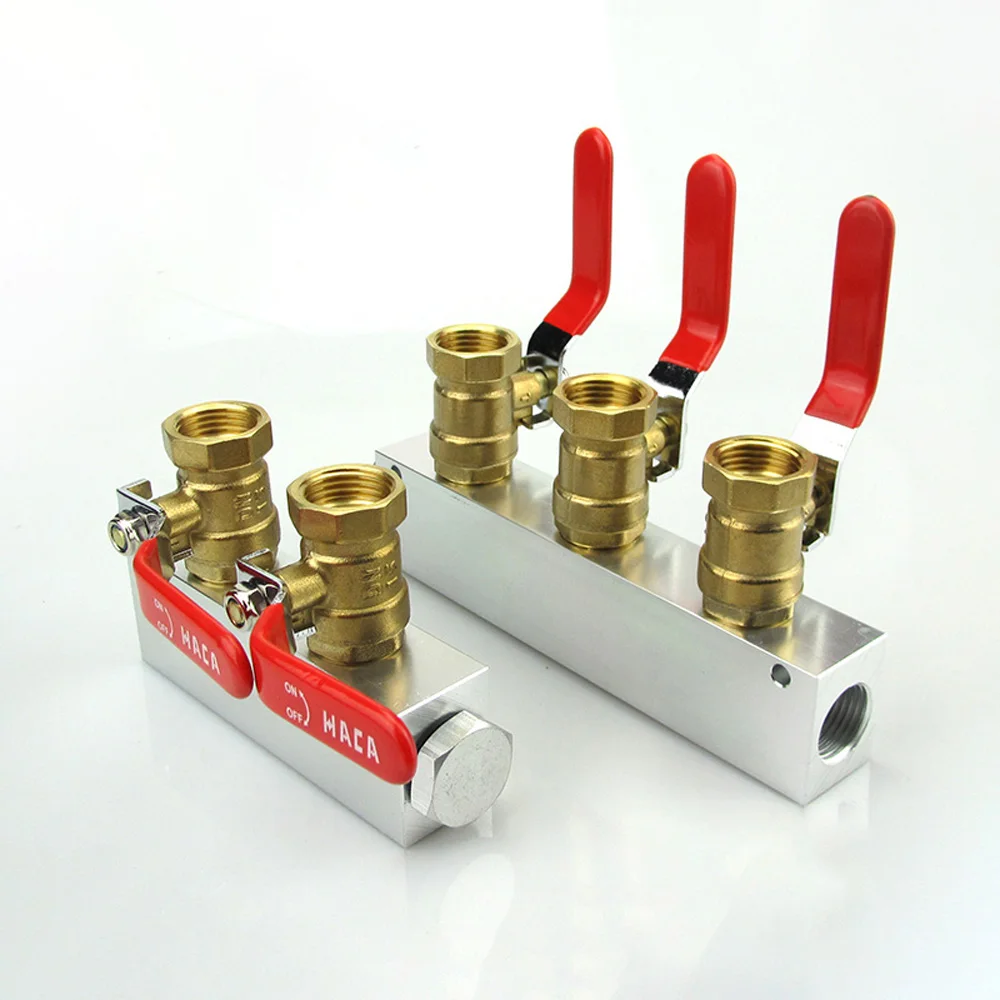 aluminio air manifold block splitter com valvula 01