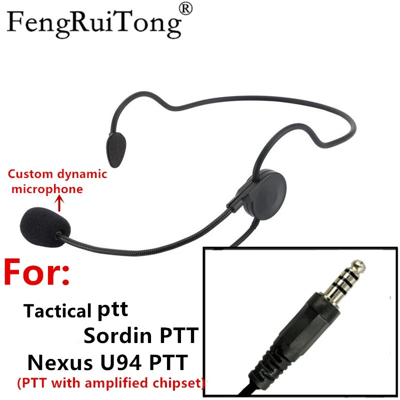 NATO Tactical headset dynamic microphone for tactica ptt /MSA Sordin /Nexus U94 PTT  for prc152 PRC148 Baofeng HYT Kenwood Radio