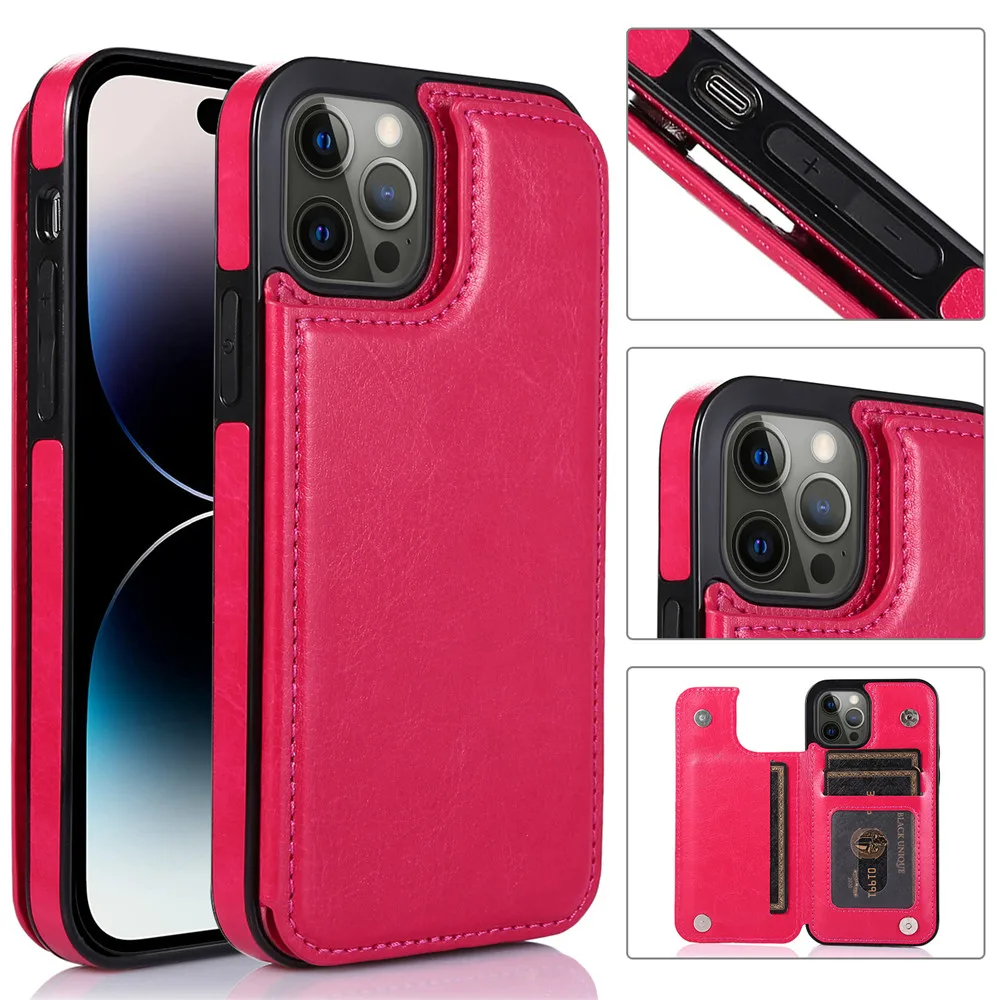 Luxury Retro Leather Wallet Case with Card Slots and Flip Cover
