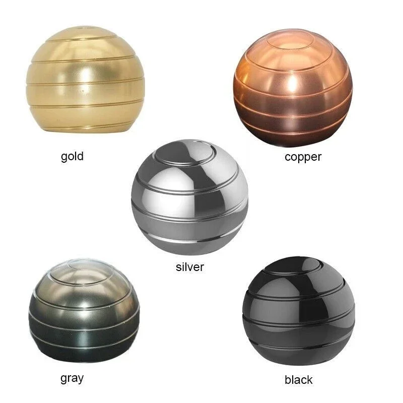 Adult Desktop Stress Relief Metal Toy Aluminum Alloy Decompression Hypnosis Rotary Gyro Fingertip Toy Kinetic Round Spinner Gift