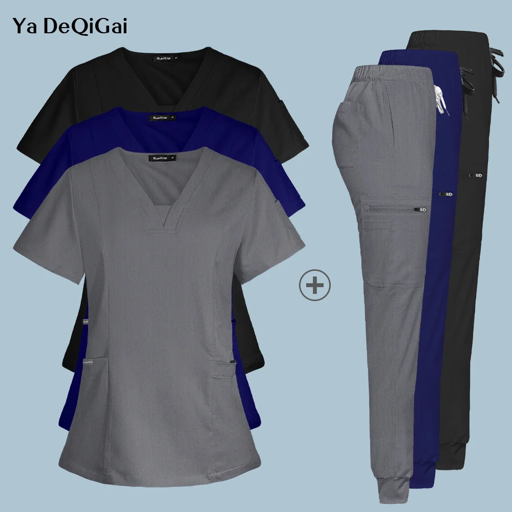 

Uniforms Nurse Women Thin and Light Fabric Short Sleeve Medical Clothes Scrubs Nursing Pants Elastic Medical Uniforms for Summer