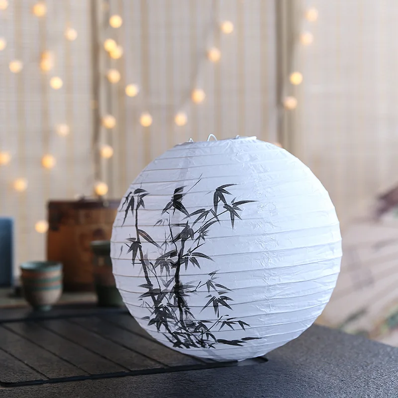 30cm Printed Flower Round Paper Lantern Wedding Birthday Party Decorations DIY Festival Supplies 1pc