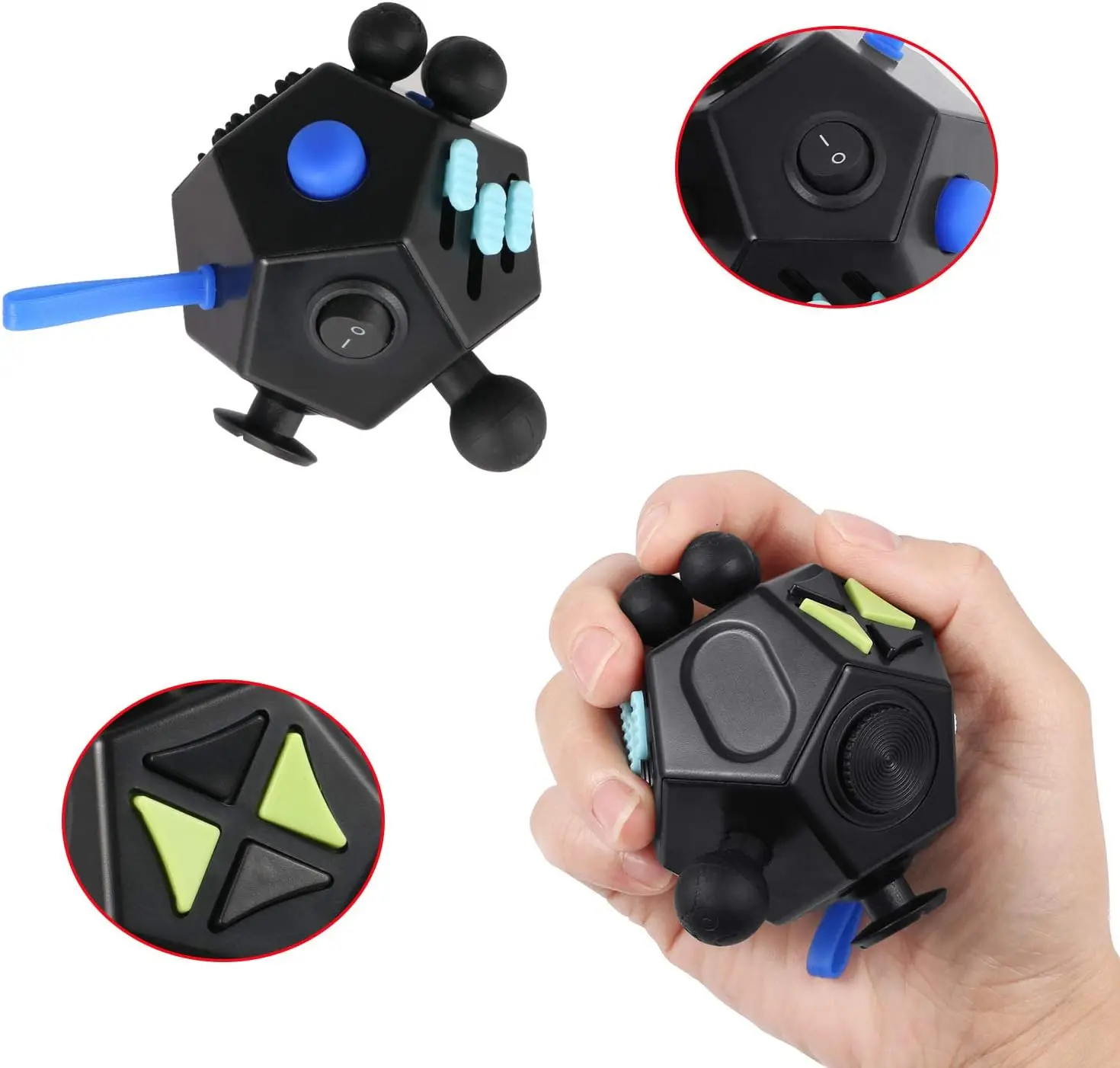 Fidget Dodecagon 12 Side Fidget Toy Cube Stress and Anxiety Reliever Anti Depression Cube Children Adults