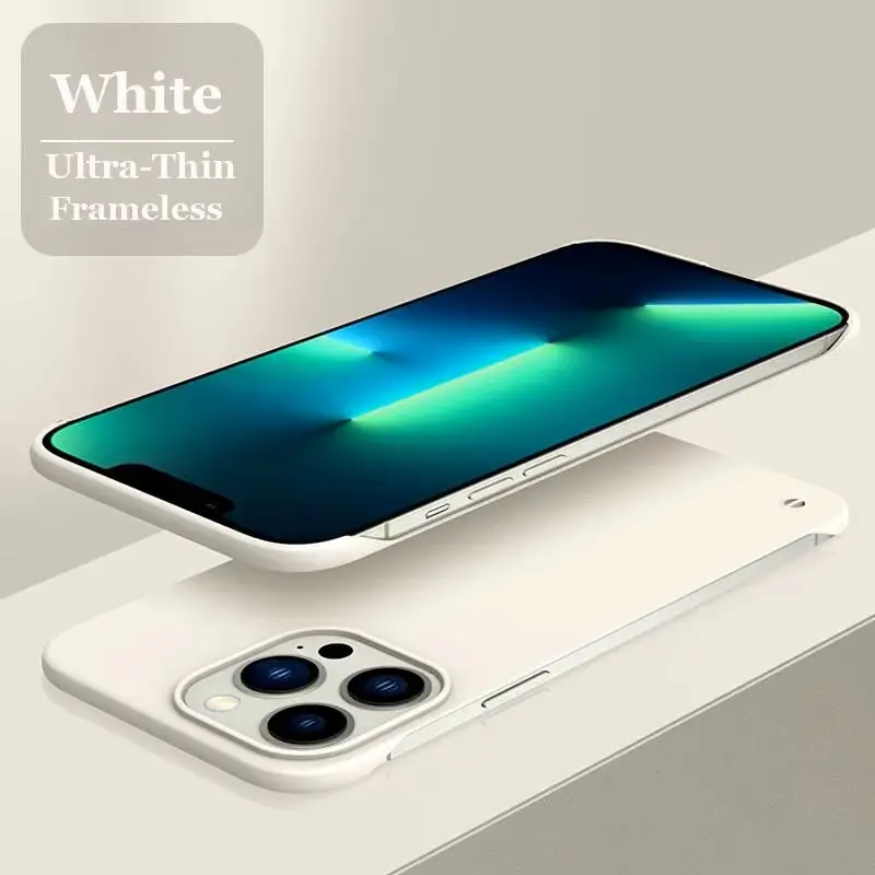 Ultra Thin Frameless Hard PC Case iPhone 15 14 13 12 Mini 11 Pro Max X XR XS SE 7 8 Plus Shockproof Cover iphone case phone case phone protector cover