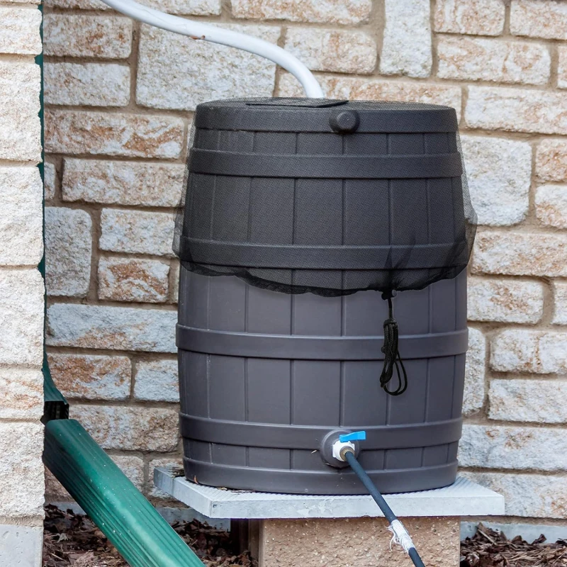 Description Picture 6 of item60-100cm Mesh Cover Netting for Rain Barrel Water Collection Bucket Raindrop Anti-fall Leaves Filter Net Water Protection Tools