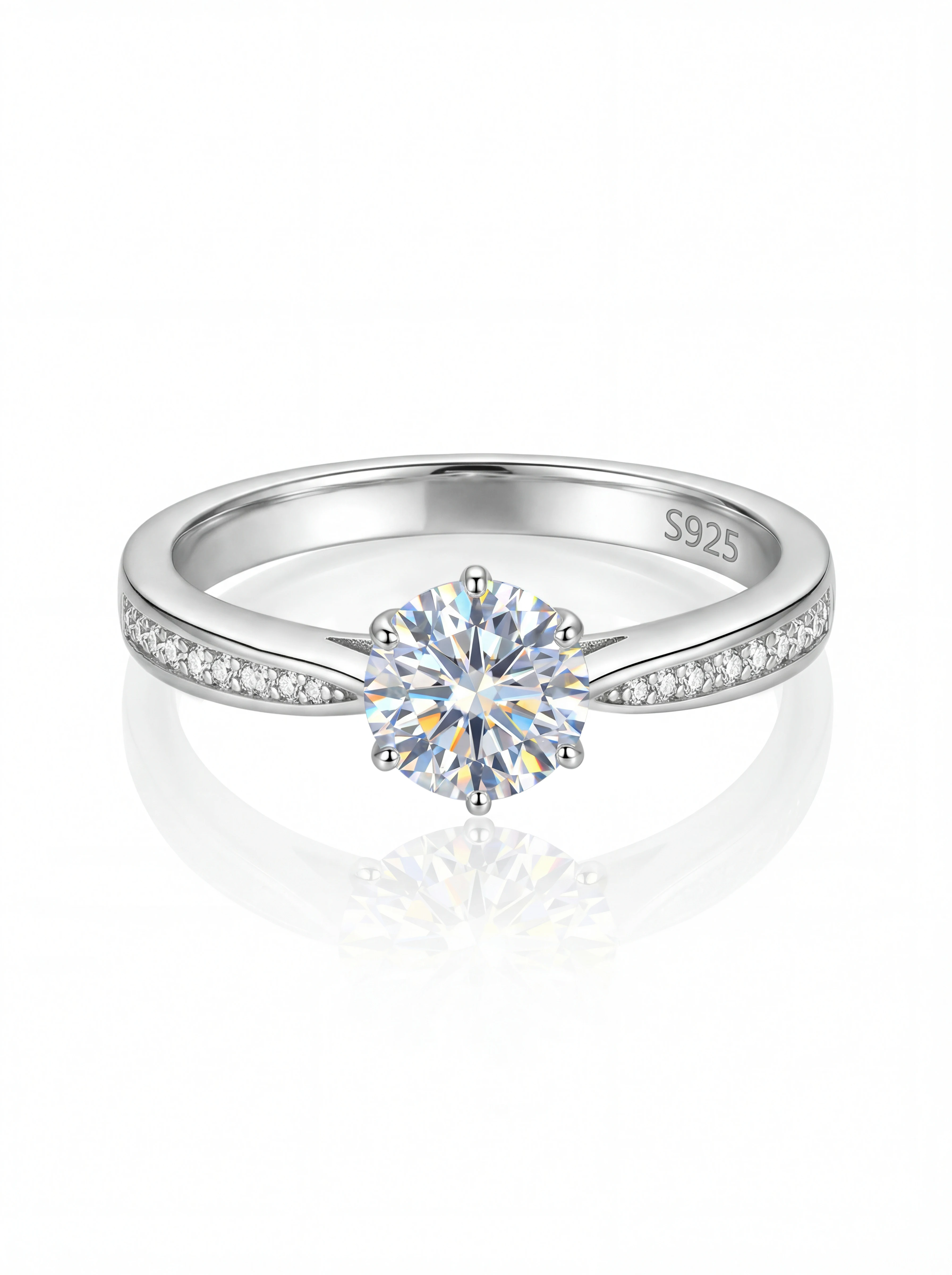 DW Luxury 0.5-2CT Moissanite Diamond Rings for Women Engagement Real 925 Sterling Silver Original Wedding Gemstone Fine Jewelry
