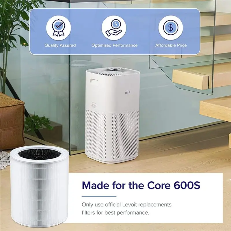 (A14E) LEVOIT Core 600S-RF 공기청정기 교체 필터용 Hepa 필터, Core 600S-RF, 2팩