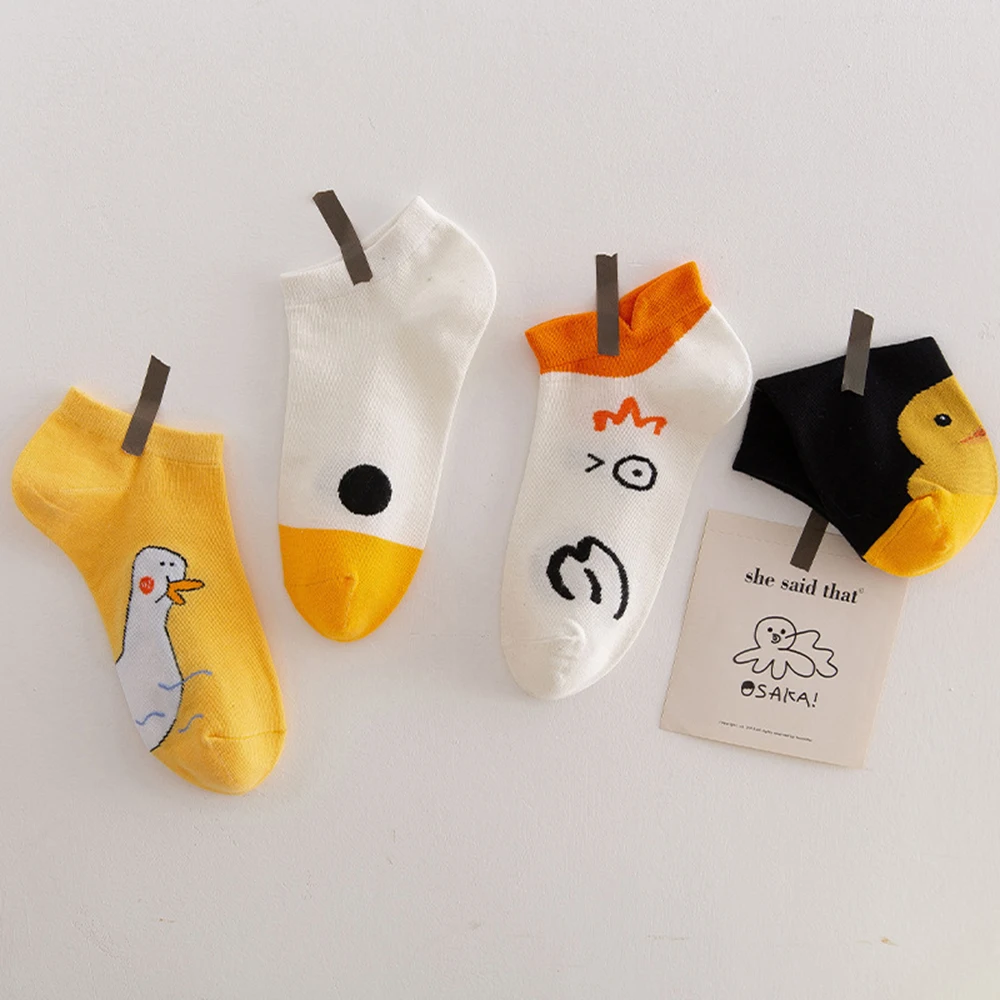 

Lovely Cute Japanese style Thin Women Summer Shallow Mouth Cartoon Duck Socks Hosiery Sock Slippers