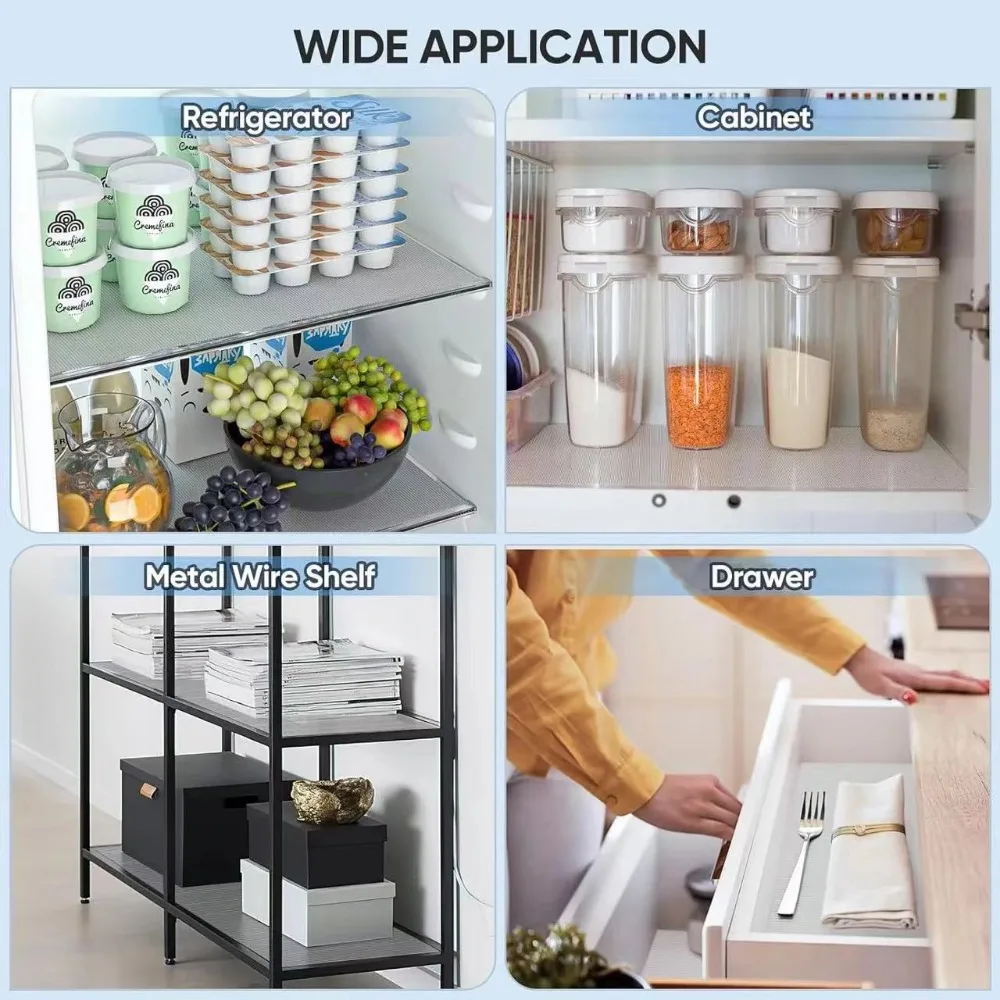 Shelf Liner For Kitchen Cabinets EVA Waterproof Fridge Pad Cupboard Mat Easy Placemats Non-Adhesive Drawer Liner 1 Roll drawer liner shelf liner fridge shelf liner