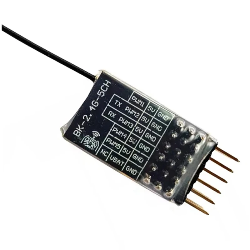 

ELRS 2.4Ghz 5CH PWM Expresslrs Receiver With 2Dbi 2.4G Copper Pipe Antenna PWM/CRSF Protocol For RC FPV Fixed Wing Drone