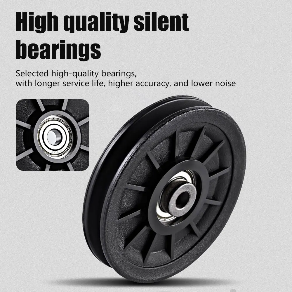 50-160mm Gym Bearing Pulley Wearproof Nylon Bearing Pulley Wheel Cable Universal Fitness Gum Fitness Equipment fitness cable pulley fitness pulley fitness equipment parts