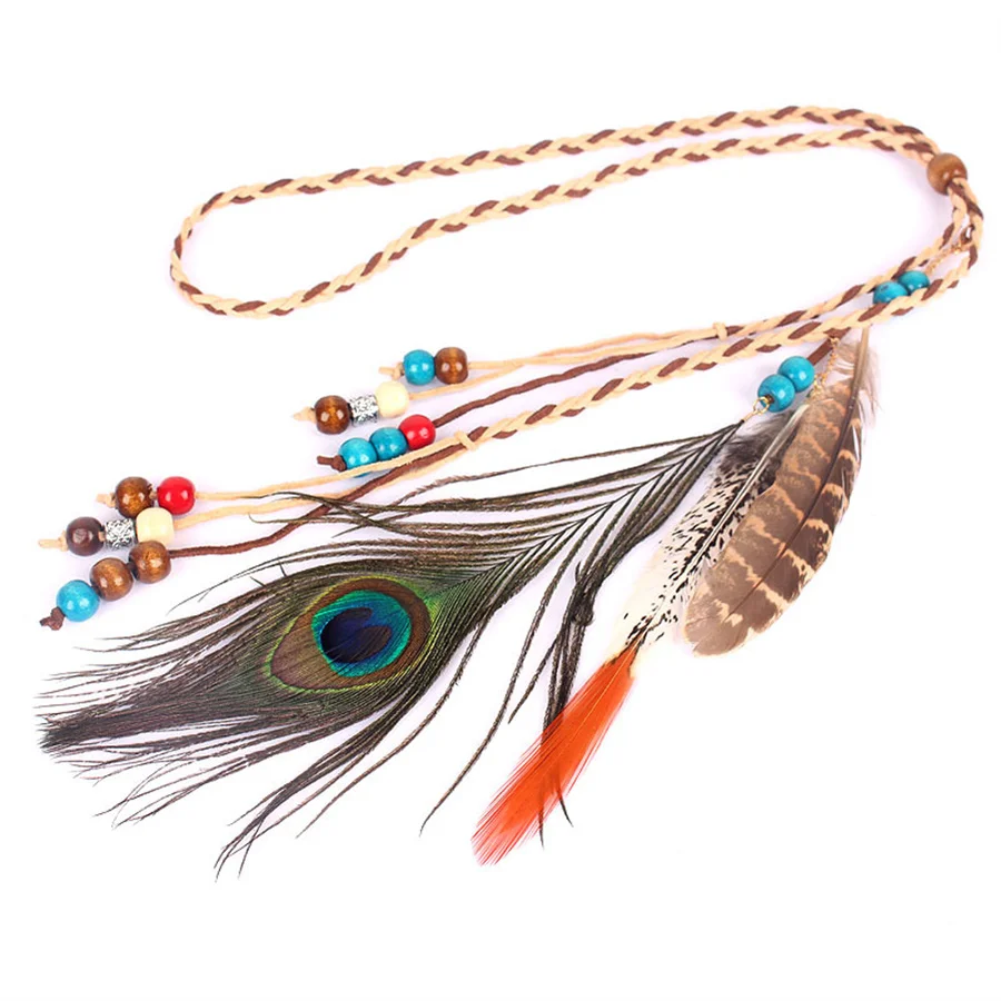 Фото Новый Этнический стиль Boho Veer Hoofdband Hoofdtooi Mode Passen Veer Hoofdbanden Haarband Dames Haar Accessoires Voor Festival Вечерние №2