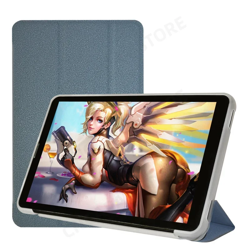 Tri-Folding Stand Tablet Folio PU Leather Cover with Soft TPU Back Shell, 10.1