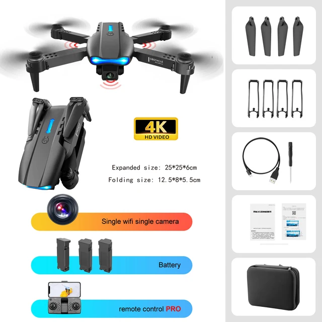 explorers 4ch remote control quadcopter KBDFA Mini Drone E99 K3 PRO 4K HD Camera WIFI FPV Obstacle Avoidance Foldable Profesional RC Dron Quadcopter Helicopter Boy Toys 6 ch remote control quadcopter RC Quadcopter