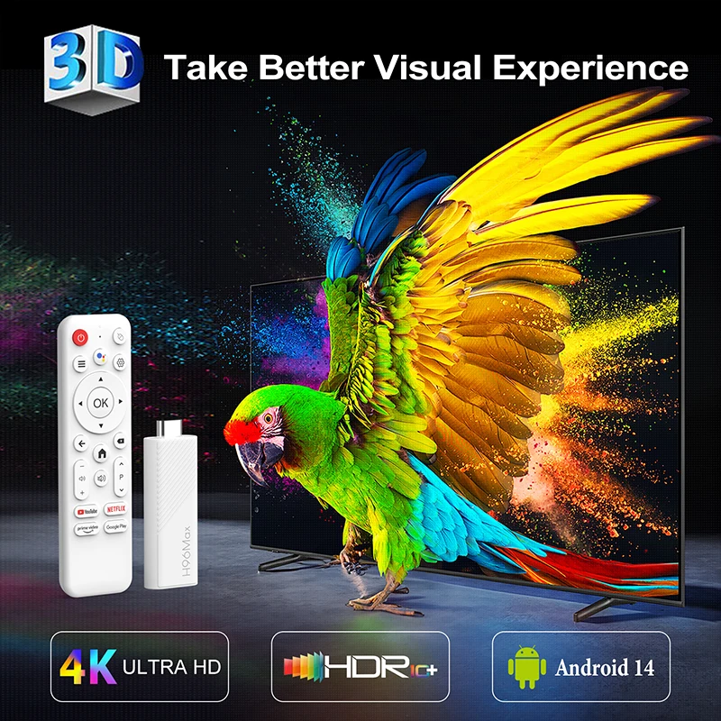 جهاز Android TV Stick H96 MAX H313 Android 14 BT5....
