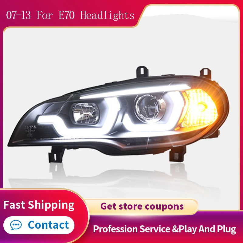

Car Styling For 2007-2013 BMW X5 E70 LED Headlights Head Lamp DRL Signal Projector Lens Automotive Accessories