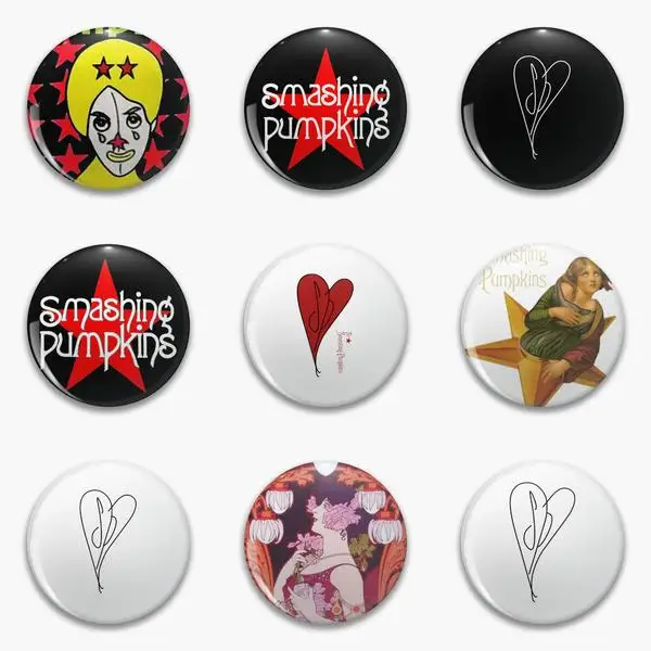

The Smashing Trending Pumpkins Vdcsqt White Sp Star X1 Soft Button Pin Badge Lapel Pin Metal Jewelry Lover Cartoon Collar Funny