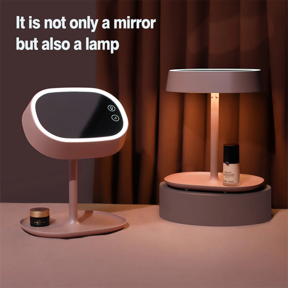 

Macarone LED Touch Makeup Mirror Rechargeable Table Lamp With Cover Chassis Girly Wind With Light Vanity Mirrors