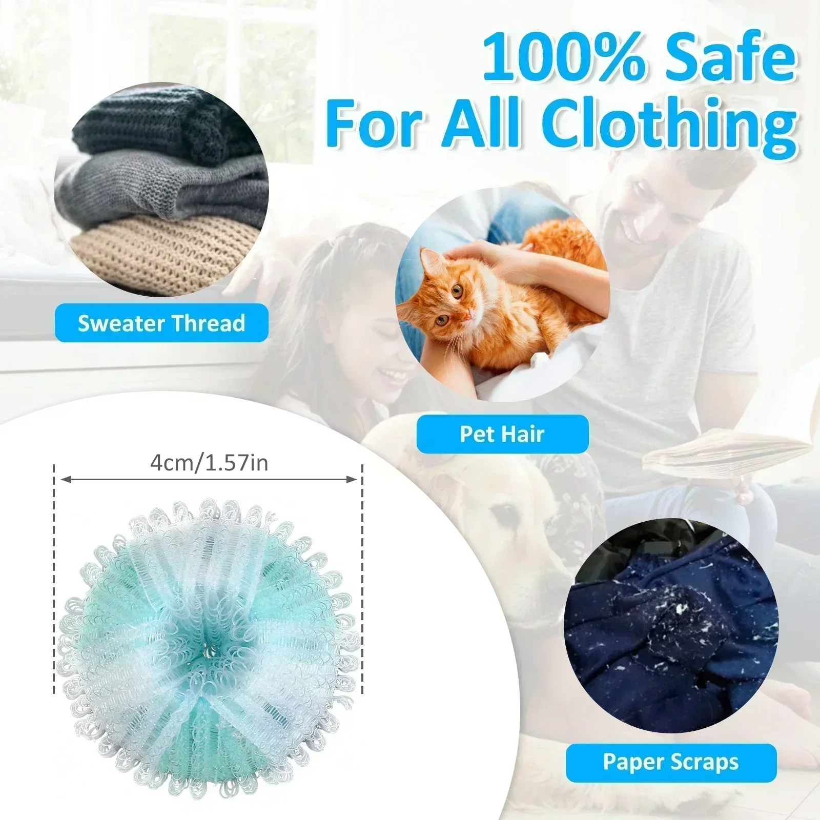 16Pcs Laundry Pet Hair Remover Reusable Washing Hair Catcher Floating Pet Removal Balls Lint Remover Balls Easy to Use New