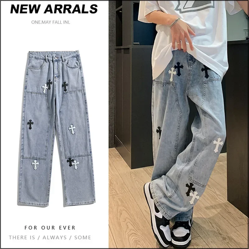 

Harajuku Men Cargo Pants Loose Straight Fashion Brand Streetwear Hip Hop Mens Trousers Casual Black Male Y2K Pants