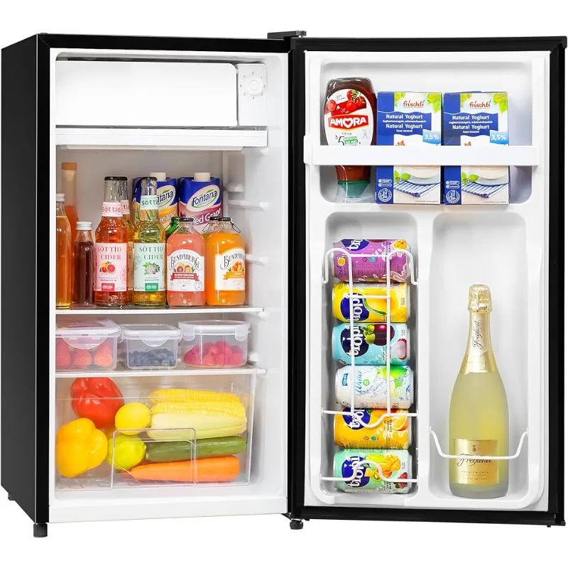 

Manastin 3.2 Cu. Ft Mini Fridge with Freezer for Bedroom, Dorm, Office, Compact Refrigerator with Adjustable Thermostat