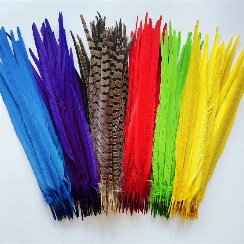 

100pcs Natural Pheasant Tail Feathers Pluma Wedding Centerpiece Crafts For Jewelry Making Diy Hair Extensio Supplies Table Decor