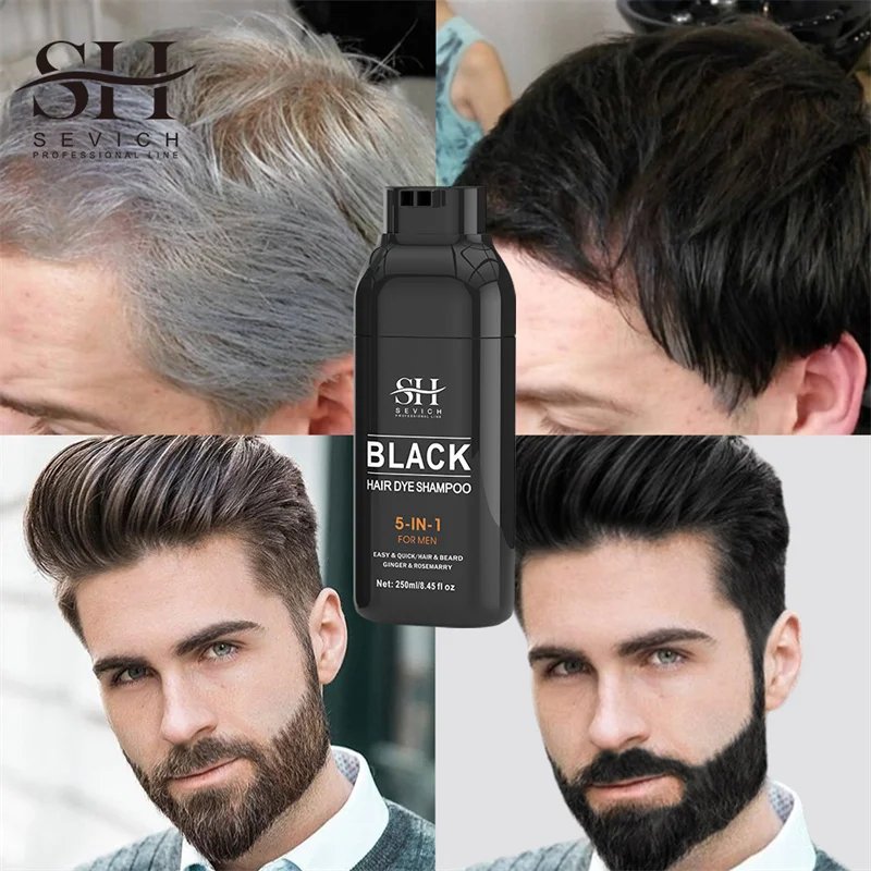 Hair Color Shampoo Instant Coloring Cover Gray White Hair Concealer Natural Black Color for Men Women Dye Coloring