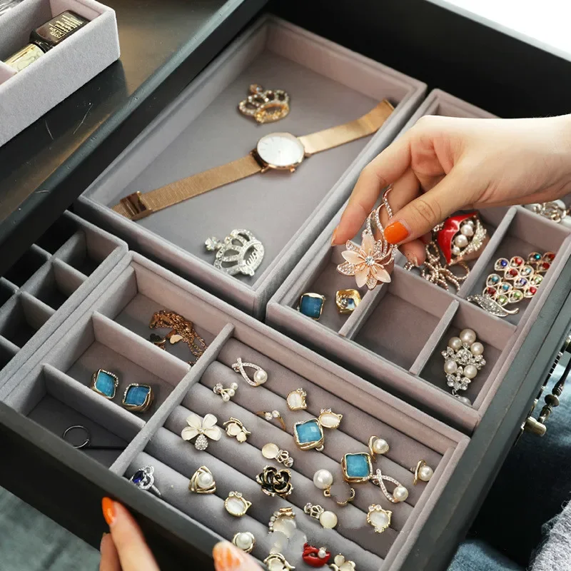 New Jewelry Organizer Jewelry Storage Tray Display Holder Ring Bracelet Necklace Storage Box Showcase Drawer Organizer Trays