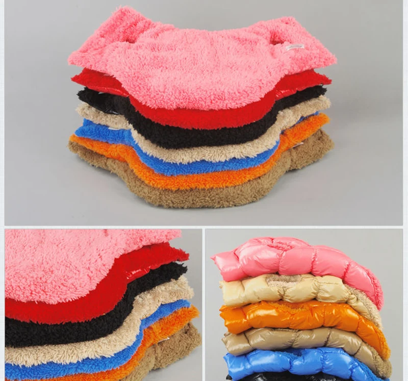 Winter Pet Dog Down Coat Fleece Warm Inside Candy Color Pet Down Warm Coat Puppy Down Clothes Winter Clothes Clothing XS-3XL