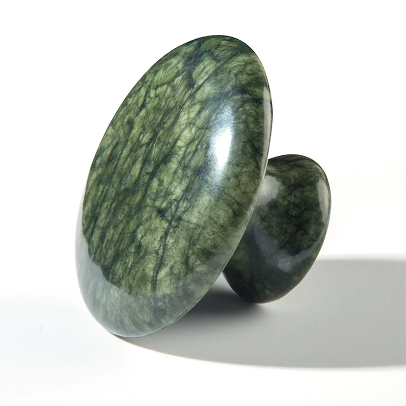 Natural Xiuyu Jade Large Mushroom Shaped Massager Jade Scraping Beauty Gouache Scraper Beauty Gua Sha Massage Tool 5