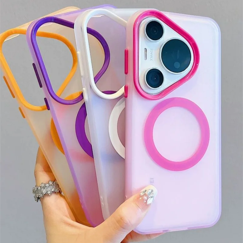 Magsafe Matte Translucent Candy Color Magnetic Shockproof Case - Hard PC Cover