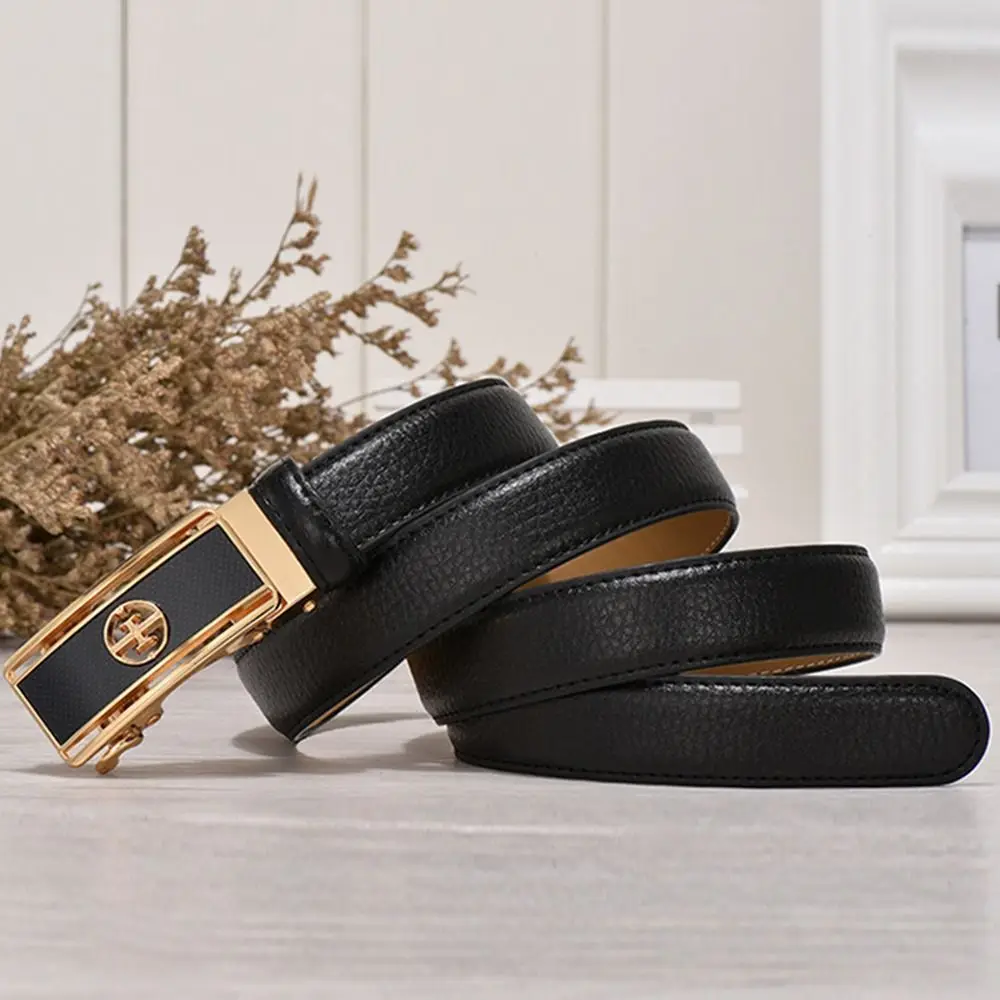 WHIPPY Women Leather Belt Fashion Designer belt Gold Buckle Ladies Belt for  Jeans Pants Dresses Black S at  Women's Clothing store